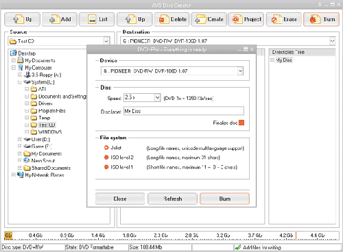 AVS Disc Creator записать диски 