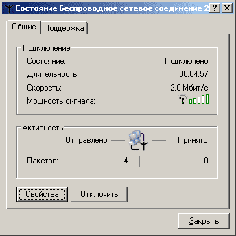 Состояние беспроводного соединения